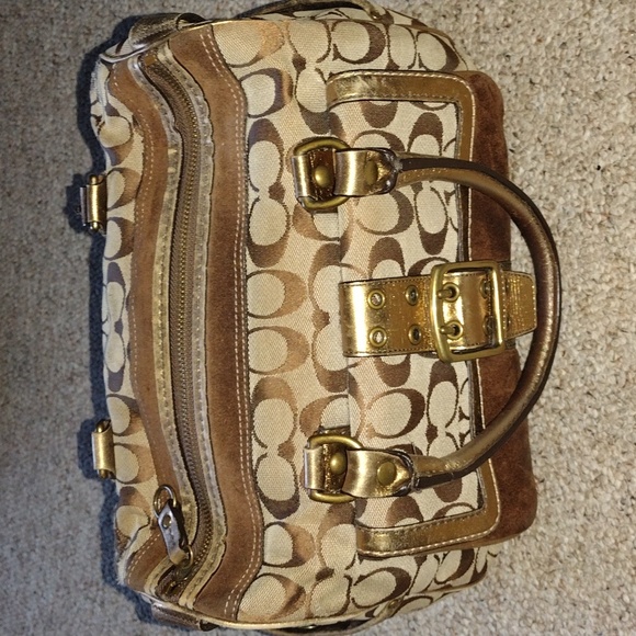 Coach Stylish Brown Patterned Handbag